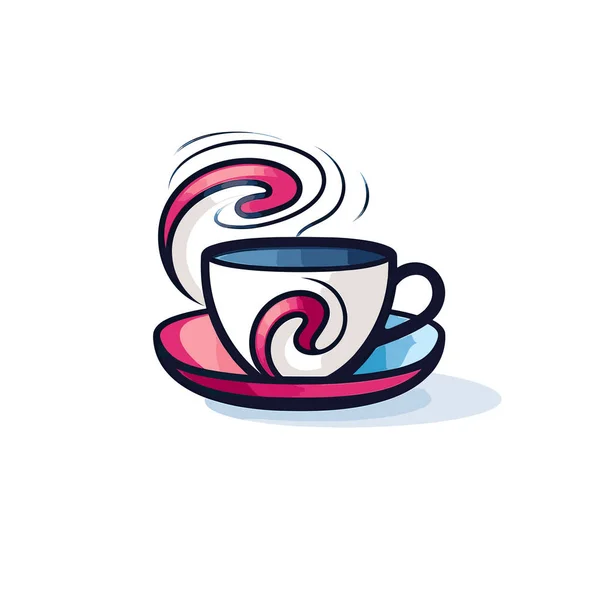 Чашку Кофе Блюдцем Тарелке — стоковый вектор