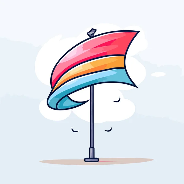 Ein Bunter Regenschirm Mit Blauem Himmel Hintergrund — Stockvektor