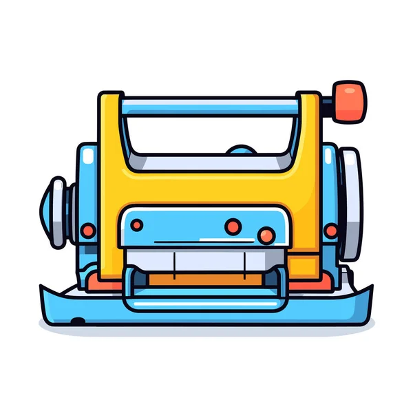 Sarı Mavi Bir Otobüs Çizimi — Stok Vektör