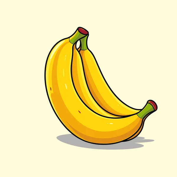 Banda Zralých Banánů Sedících Stole — Stockový vektor