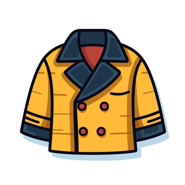 Uma Jaqueta Amarela Com Colar Preto — Vetor de Stock