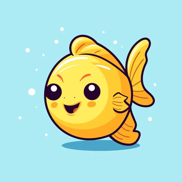 Ein Goldfisch Mit Einem Breiten Lächeln Gesicht — Stockvektor