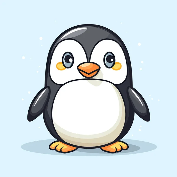 Cartoon Penguin Blue Background — Stock Vector