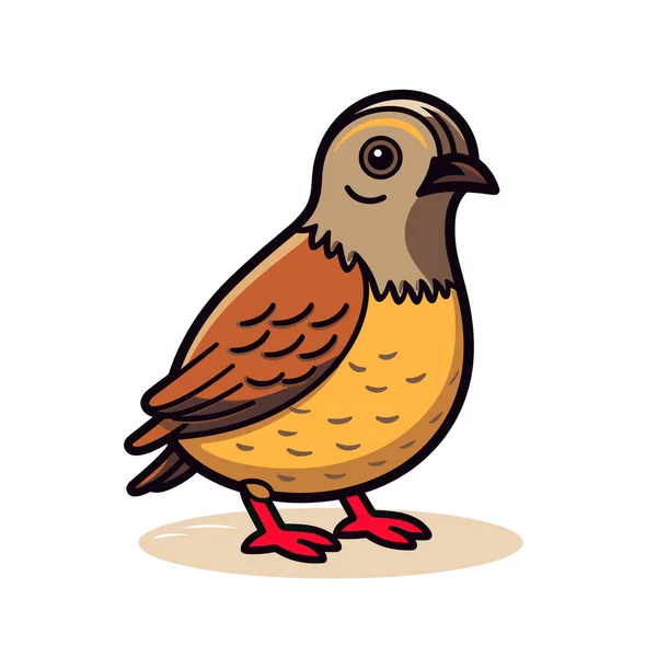 Brown Orange Bird Standing White Background — Stock Vector