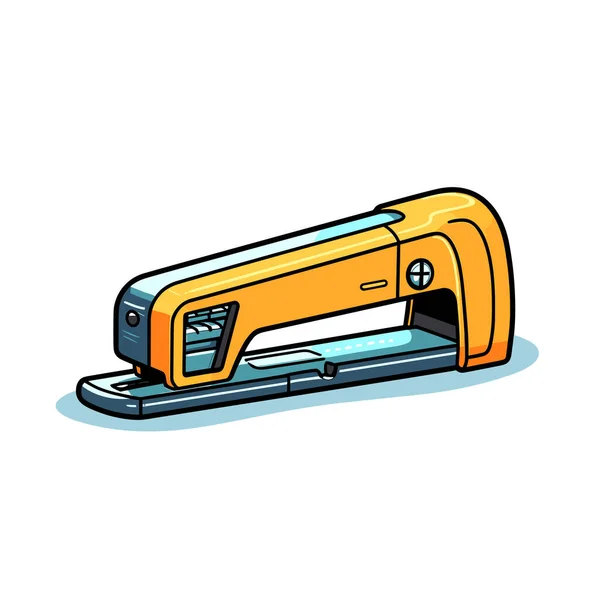 Yellow Stapler Sitting Top Cell Phone — Stock Vector