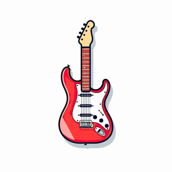 白色背景的红色电吉他 — 图库矢量图片