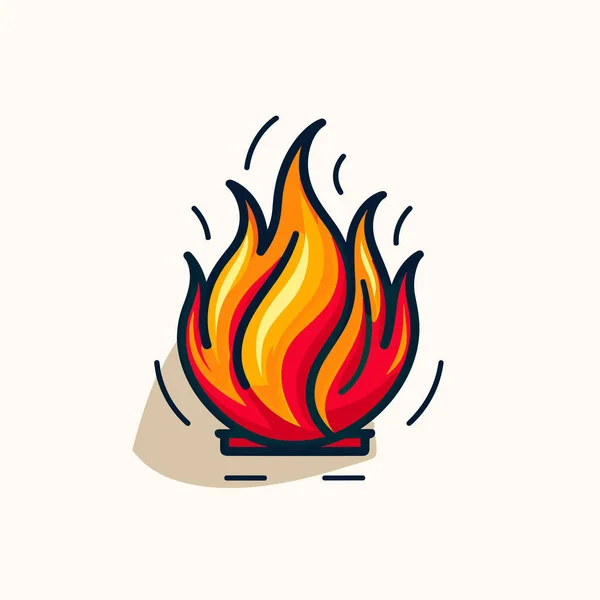 Brand Som Brinner Vit Bakgrund — Stock vektor