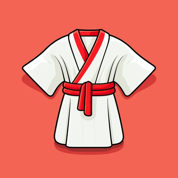 Ein Weißes Hemd Mit Rotem Gürtel — Stockvektor