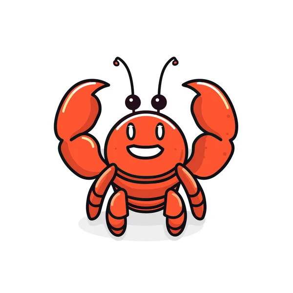 Eine Karikatur Krabbe Mit Einem Lächeln Gesicht — Stockvektor