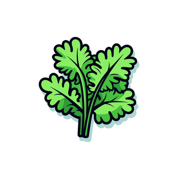 Eine Grüne Blattpflanze Auf Weißem Hintergrund — Stockvektor