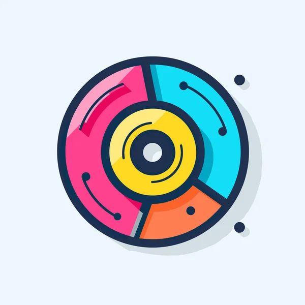 Een Kleurrijk Logo Met Een Rond Design — Stockvector
