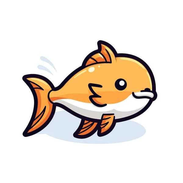 Peixinho Dourado Com Grande Sorriso Rosto —  Vetores de Stock