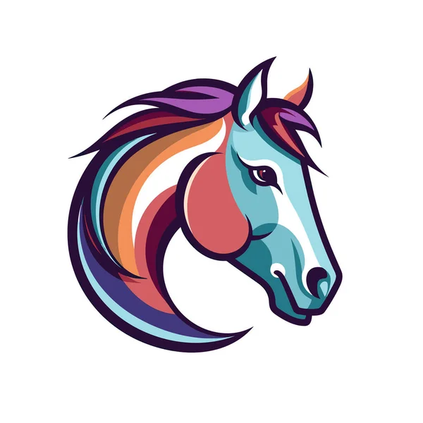 虹色の馬頭を持つ馬 — ストックベクタ