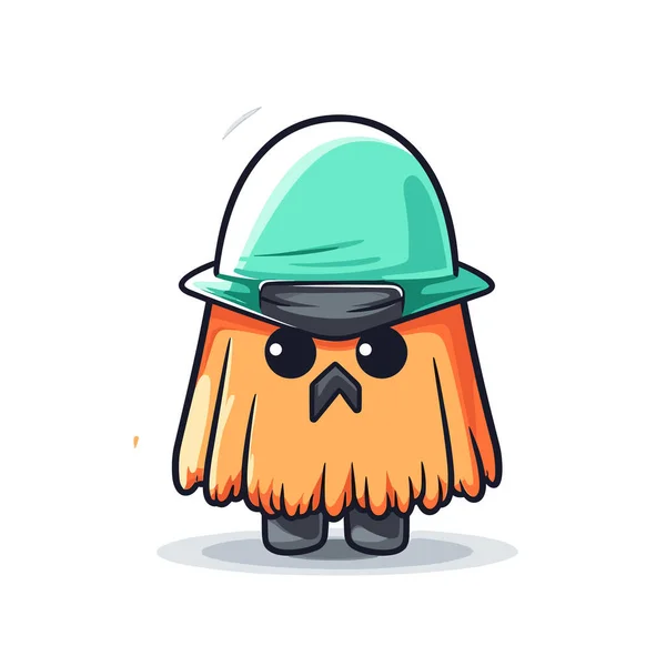 Cartoon Character Wearing Hard Hat — Stock Vector
