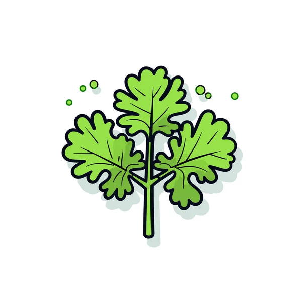 緑の葉の植物の図面 — ストックベクタ