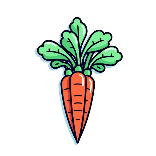 Eine Karotte Mit Grünen Blättern Obendrauf — Stockvektor