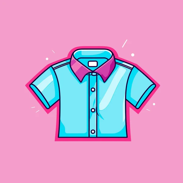 Camicia Blu Con Papillon Rosa — Vettoriale Stock