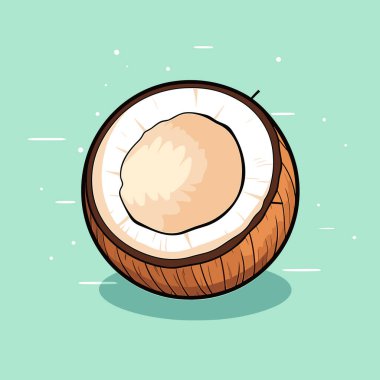 Yeşil arka planda bir hindistan cevizi