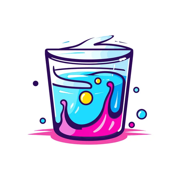 Стакан Наполненный Жидкостью Пузырьками — стоковый вектор