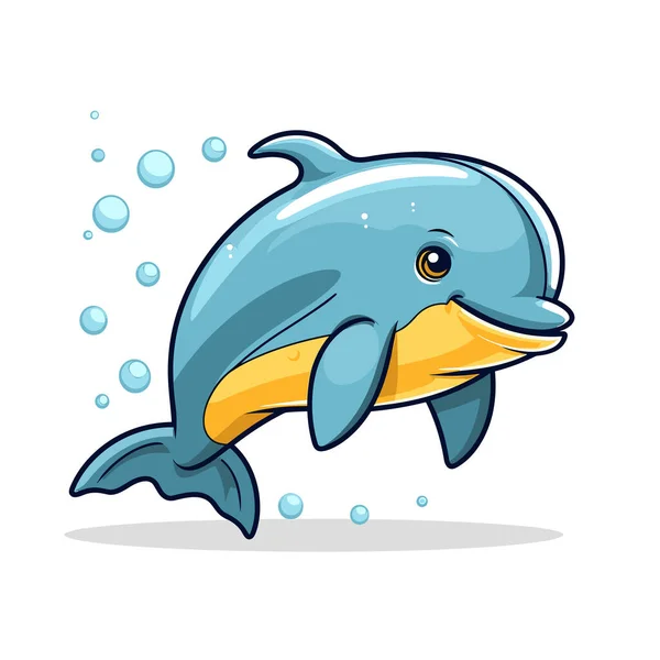 Dolphin Jumping Out Water — Stock Vector