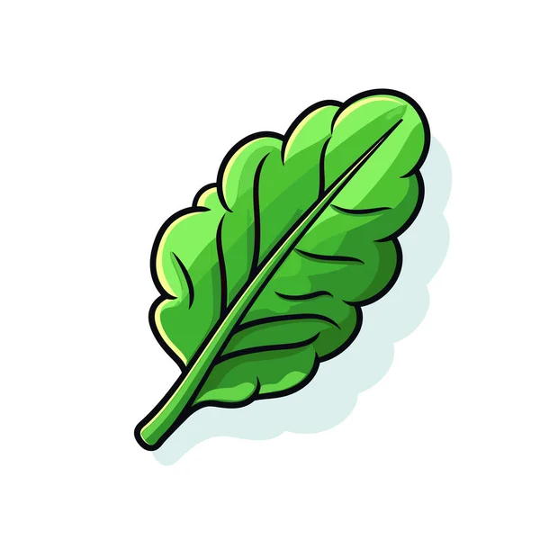 Зеленый Лист Белом Фоне — стоковый вектор