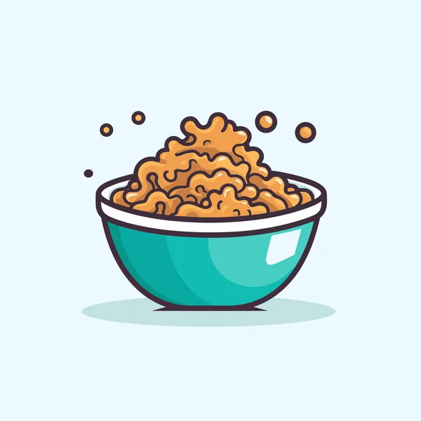 Een Kom Cornflakes Met Bubbels Eruit — Stockvector