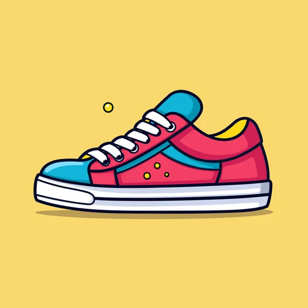 黄底红蓝相间的运动鞋 — 图库矢量图片