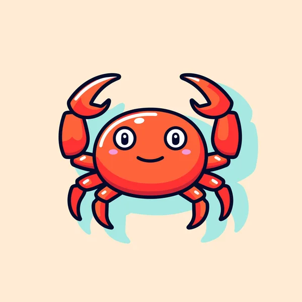 Eine Rote Krabbe Mit Einem Lächeln Gesicht — Stockvektor