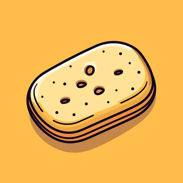 Ein Stück Brot Mit Löchern Darin — Stockvektor