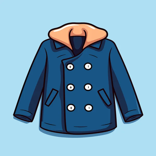 Blue Coat Hood — Stock Vector