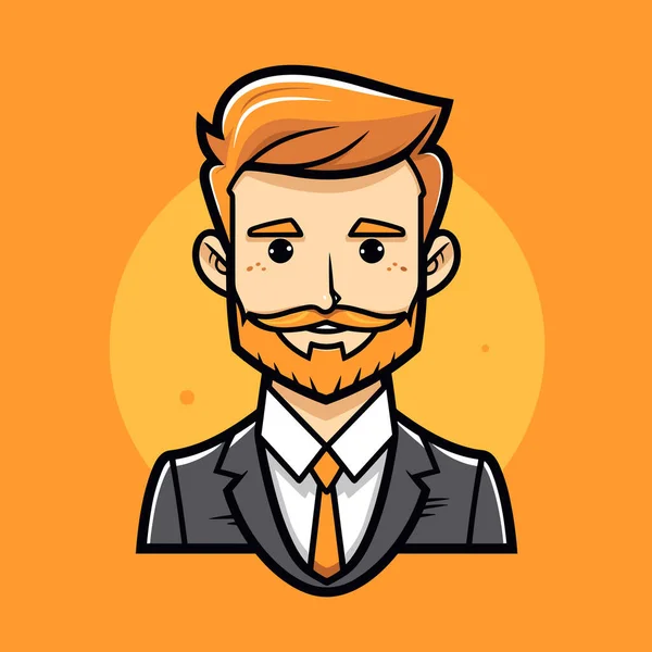 Man Beard Wearing Suit — Stock Vector