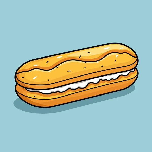 青い背景のサンドイッチの漫画 — ストックベクタ