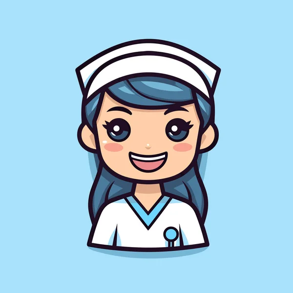 Personaje Dibujos Animados Con Una Gorra Enfermera — Vector de stock