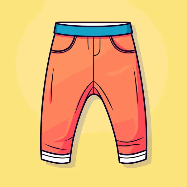 Par Pantalones Naranjas Sobre Fondo Amarillo — Vector de stock