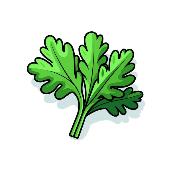 Une Plante Feuilles Vertes Sur Fond Blanc — Image vectorielle