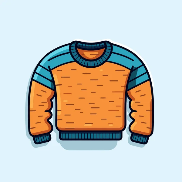Ein Orange Blauer Pullover Auf Blauem Hintergrund — Stockvektor