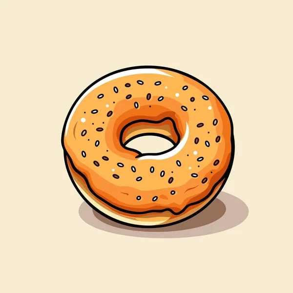 Donut Com Uma Mordida Tirada Dele — Vetor de Stock