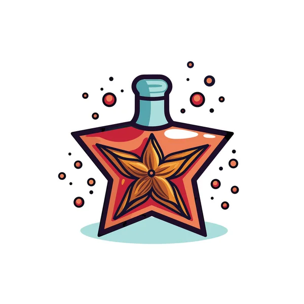 Ένα Μπουκάλι Ένα Αστέρι Από Πάνω Του — Διανυσματικό Αρχείο