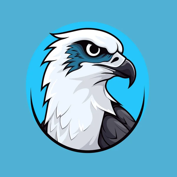 Ein Adlerkopf Mit Blauem Hintergrund — Stockvektor