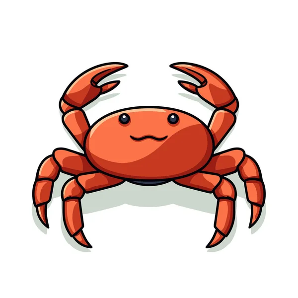 Cartoon Crab Happy Face — Stock Vector