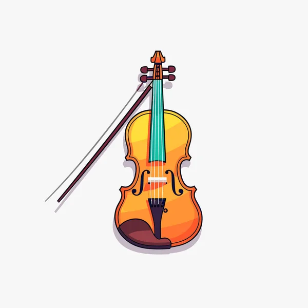 Violin Med Båge Ovanpå — Stock vektor