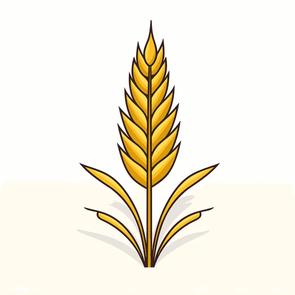 Beyaz Arkaplanda Altın Bir Yaprak Çizimi — Stok Vektör