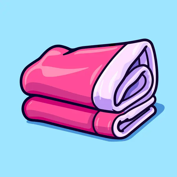 Two Pink Towels Blue Background — Stock Vector