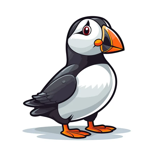 Oiseau Noir Blanc Avec Bec Orange — Image vectorielle