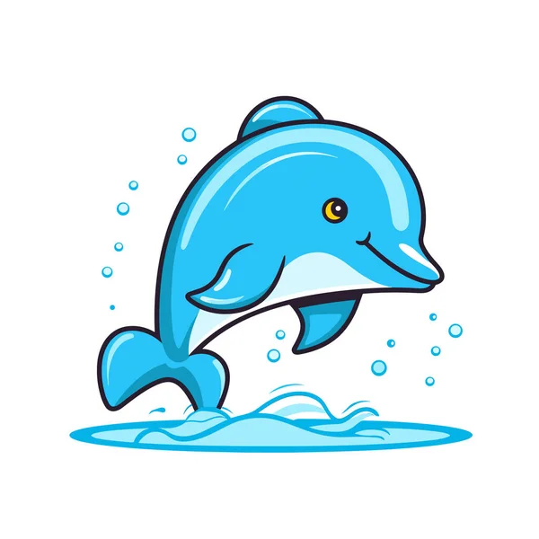 Дельфін Вистрибує Води — стоковий вектор