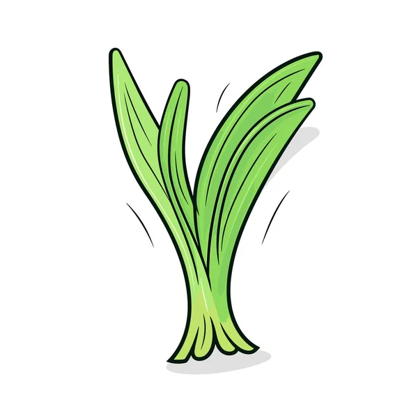 葉が長い緑色の植物 — ストックベクタ