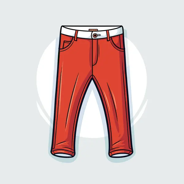 Par Pantalones Rojos Sentados Encima Plato Blanco — Vector de stock