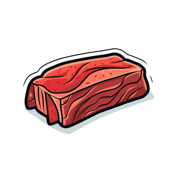 白い背景の上の肉の部分 — ストックベクタ