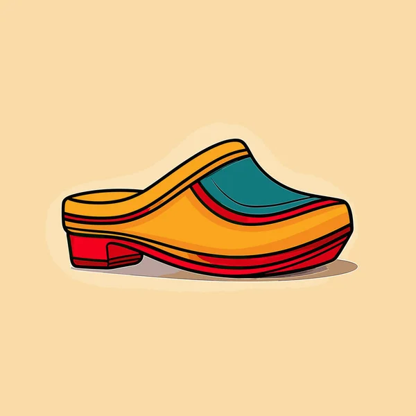 Par Sapatos Amarelos Com Sola Vermelha — Vetor de Stock