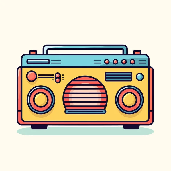 Une Radio Avec Une Boombox Dessus — Image vectorielle